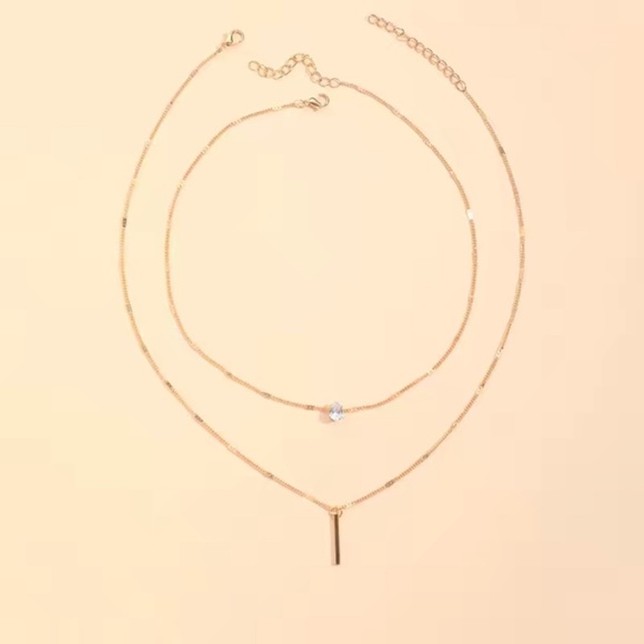 🌟NEW Gold Double Layered Water Drop & Long Tassel Necklace - Picture 5 of 8